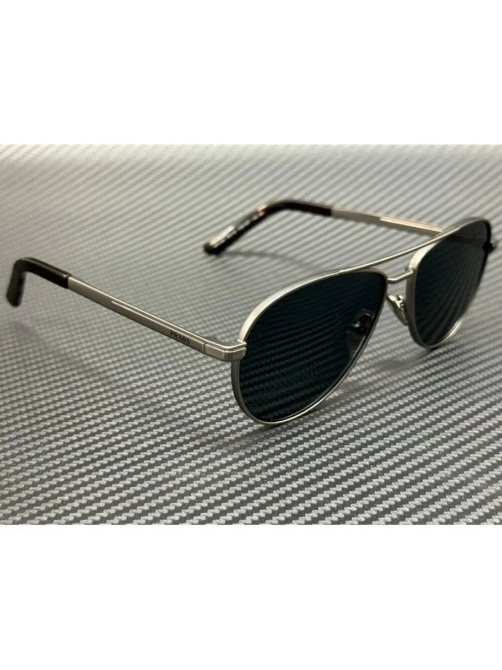 New PRADA Men Matte Gunmetal Sunglasses 60-16-145